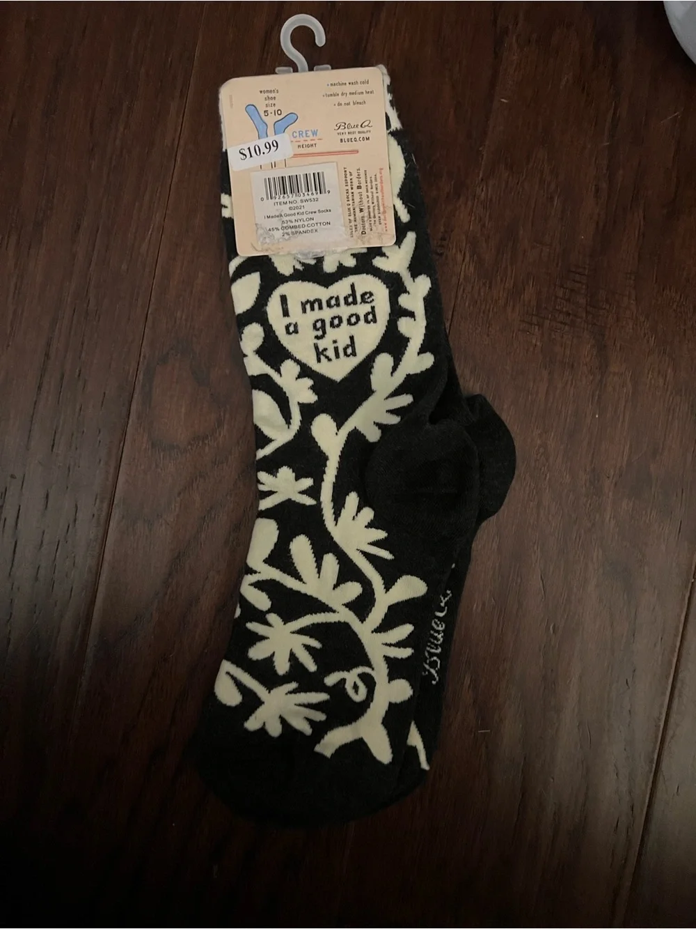 Blue Q Women S Crew Socks ~ I Made a Good Kid (fit Shoe Size 5-10) MSRP $10.99